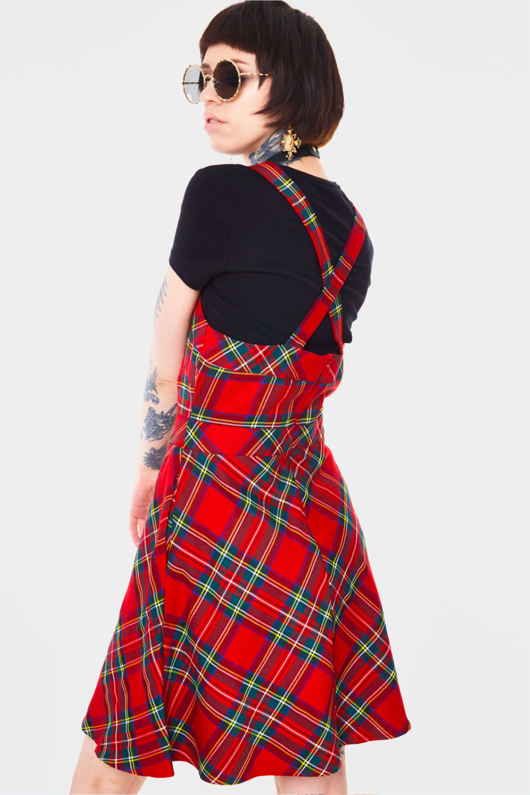 Tartan Troublemaker Dungaree Style Dress