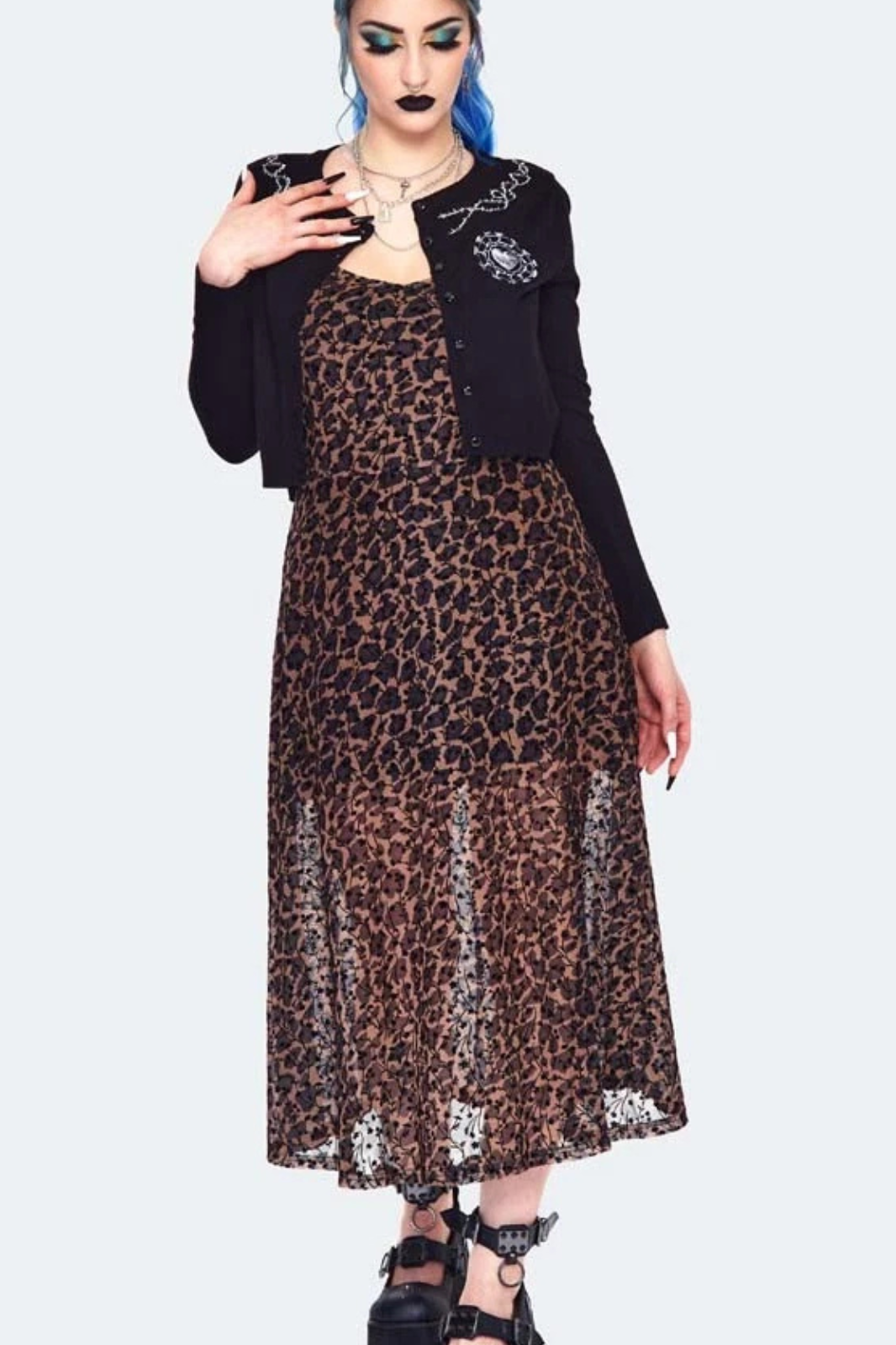 Jawbreaker Alchemic Heart Embroidered Cardigan Black