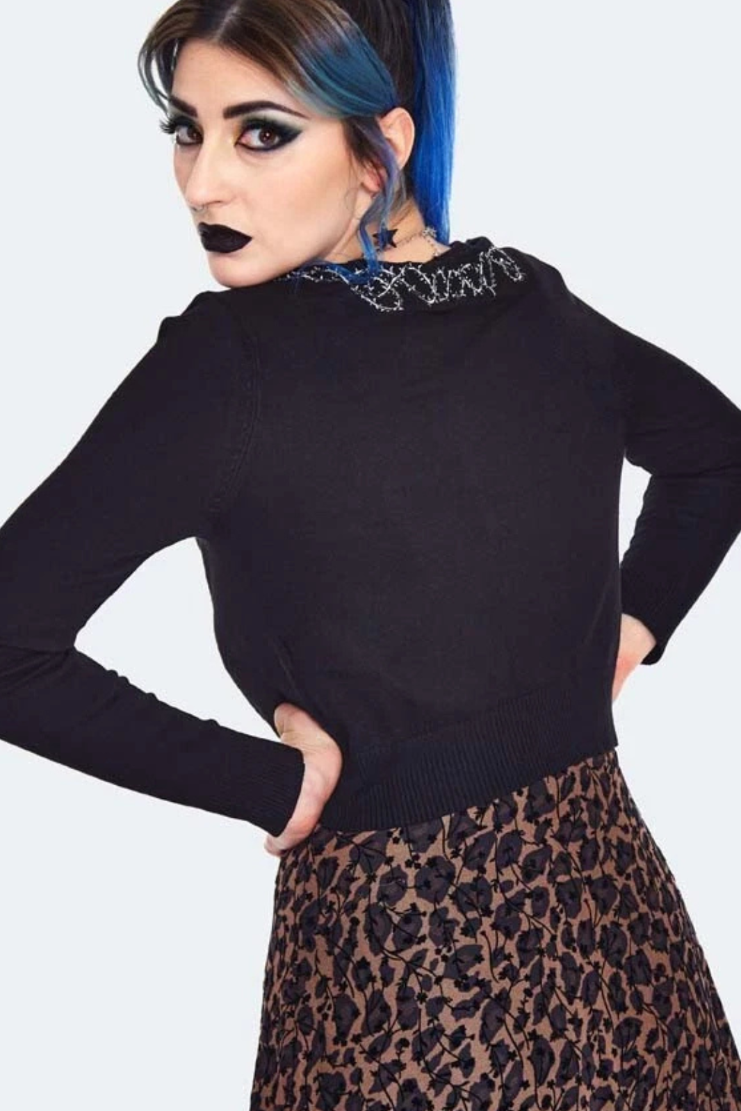 Jawbreaker Alchemic Heart Embroidered Cardigan Black