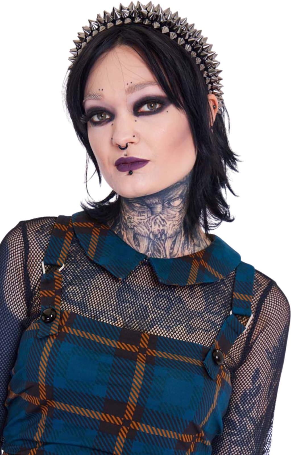 Get Fluid Plaid Overall Dress