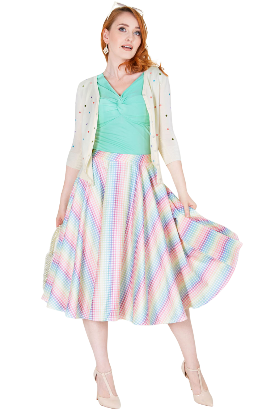 Isla Pastel Polka Dot Cardigan