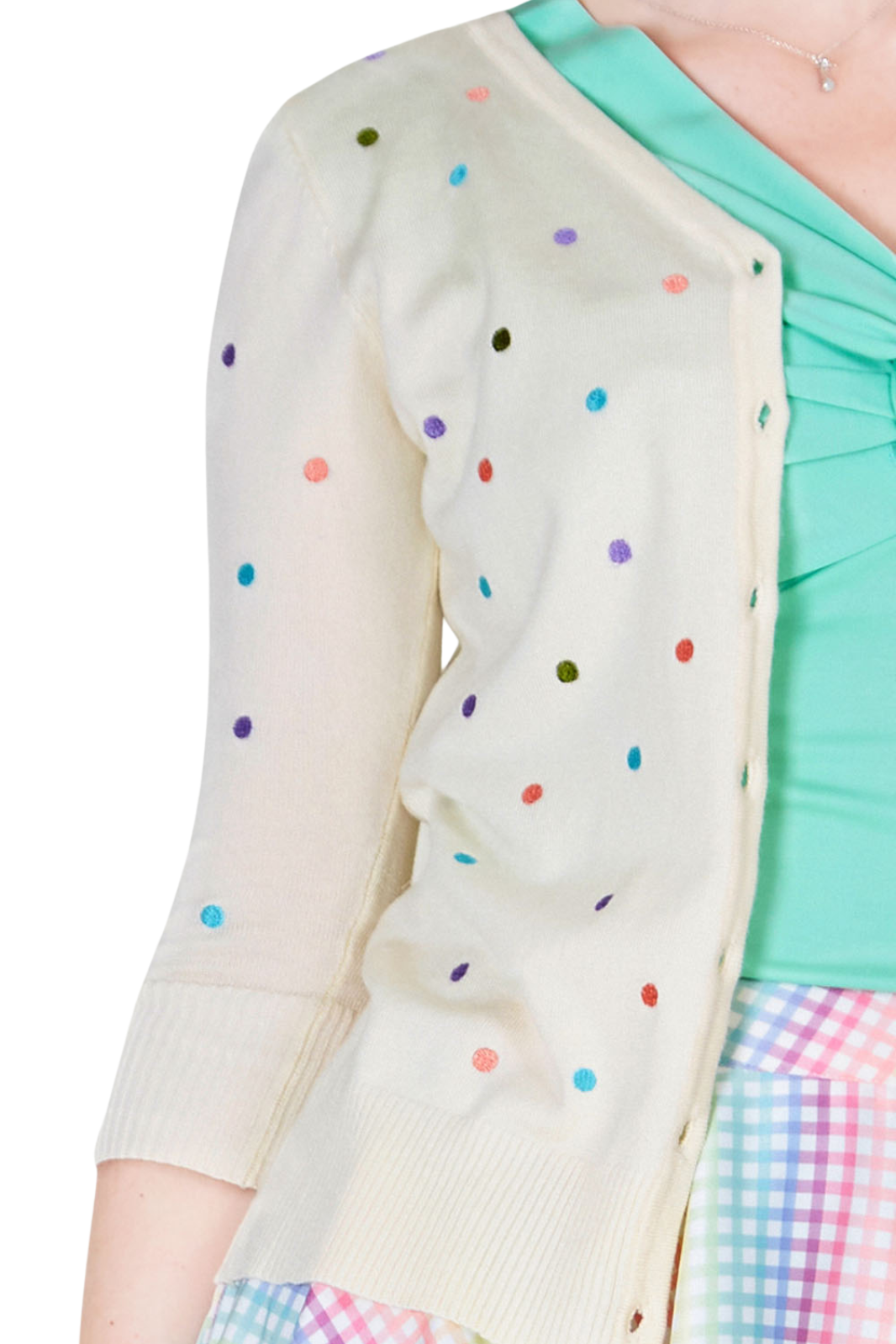 Isla Pastel Polka Dot Cardigan