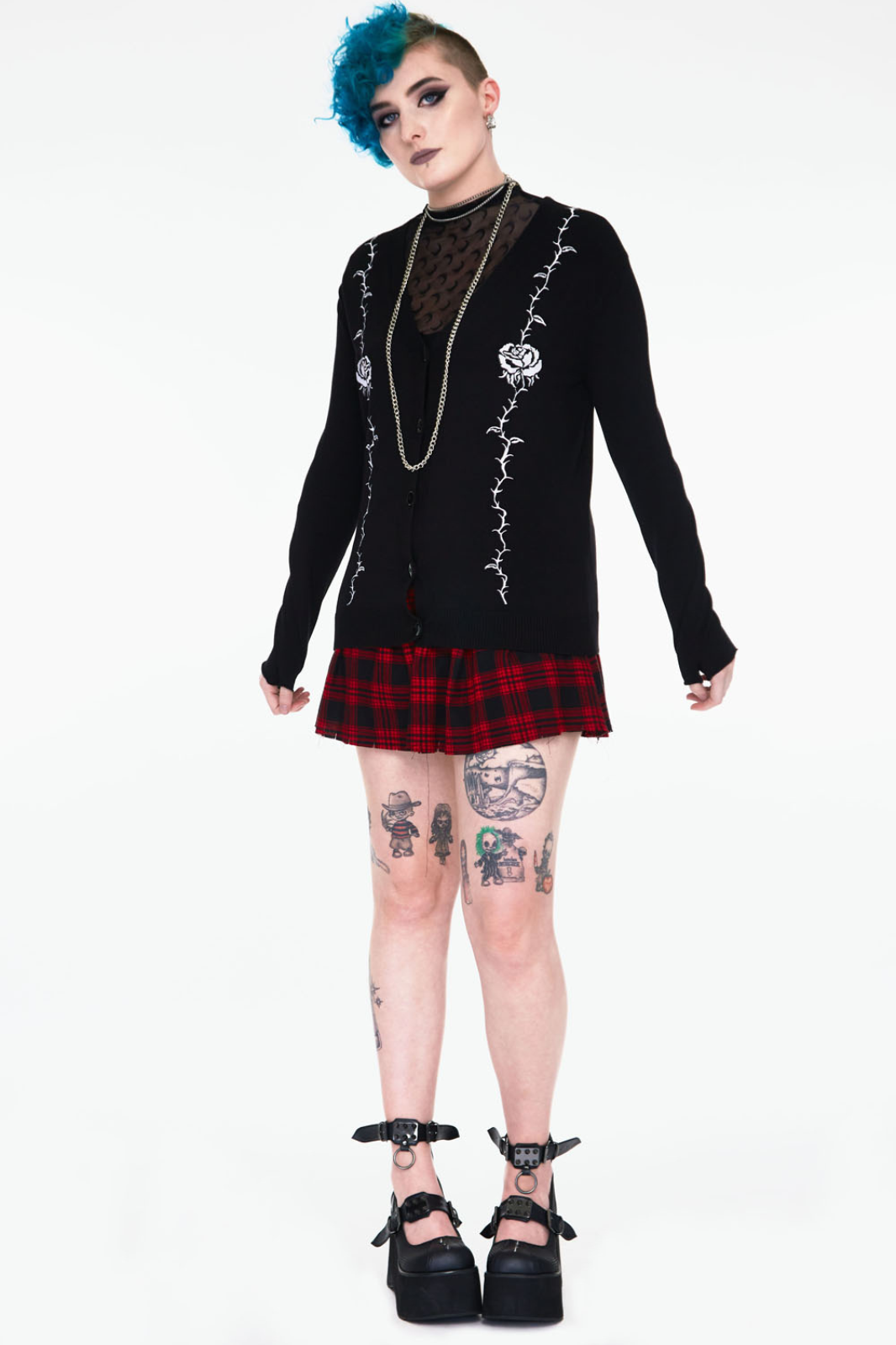 Thorns & Roses Thumb Mitten Cardigan