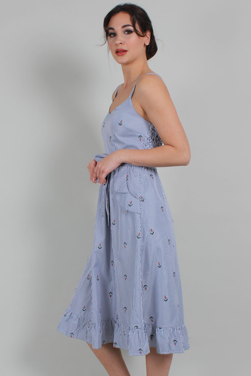 Andy Anchor Pinstripe Flare Dress