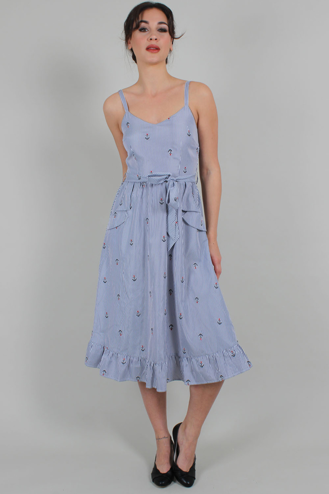 Andy Anchor Pinstripe Flare Dress