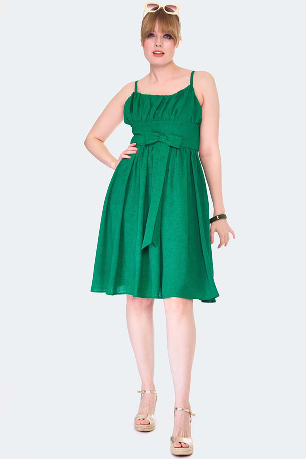 Green A-line Flare Dress
