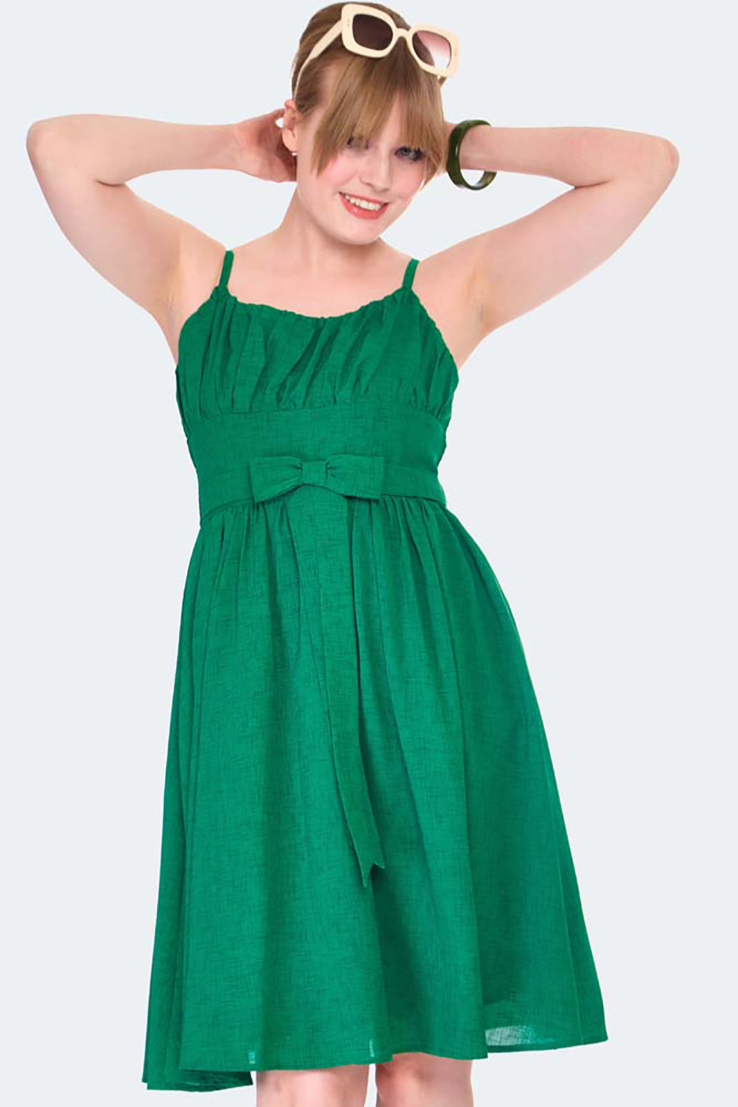 Green A-line Flare Dress
