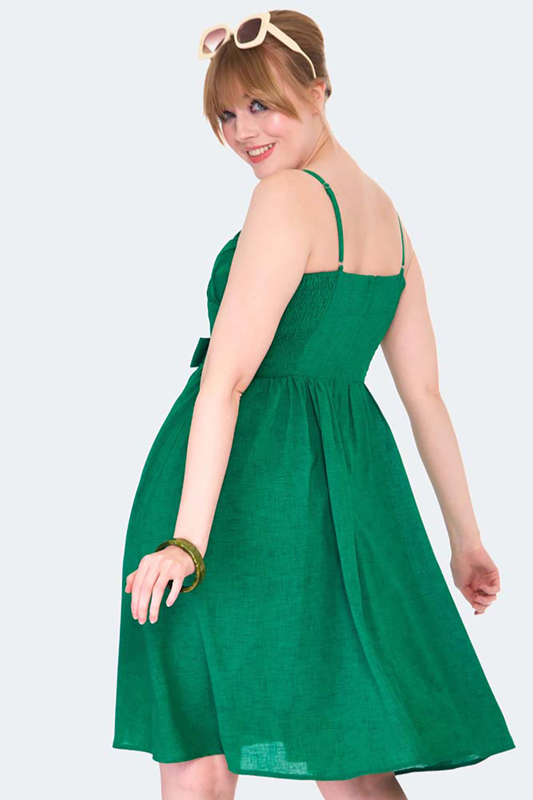 Green A-line Flare Dress
