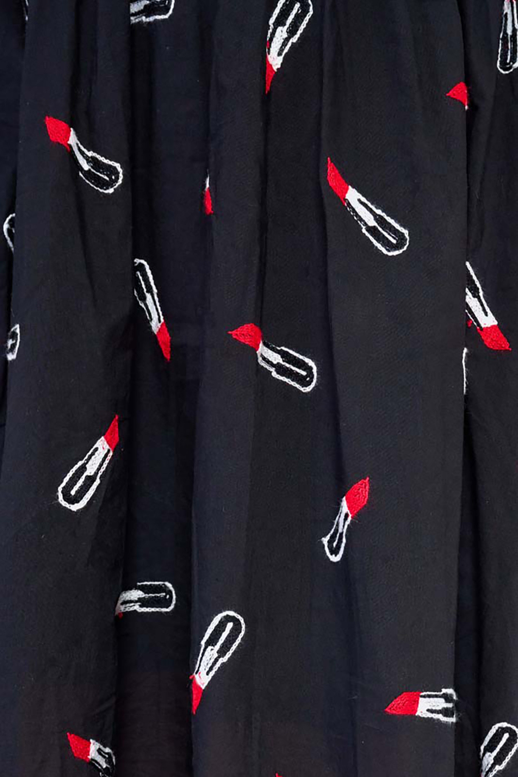 Lipstick Embroidered Flare Dress