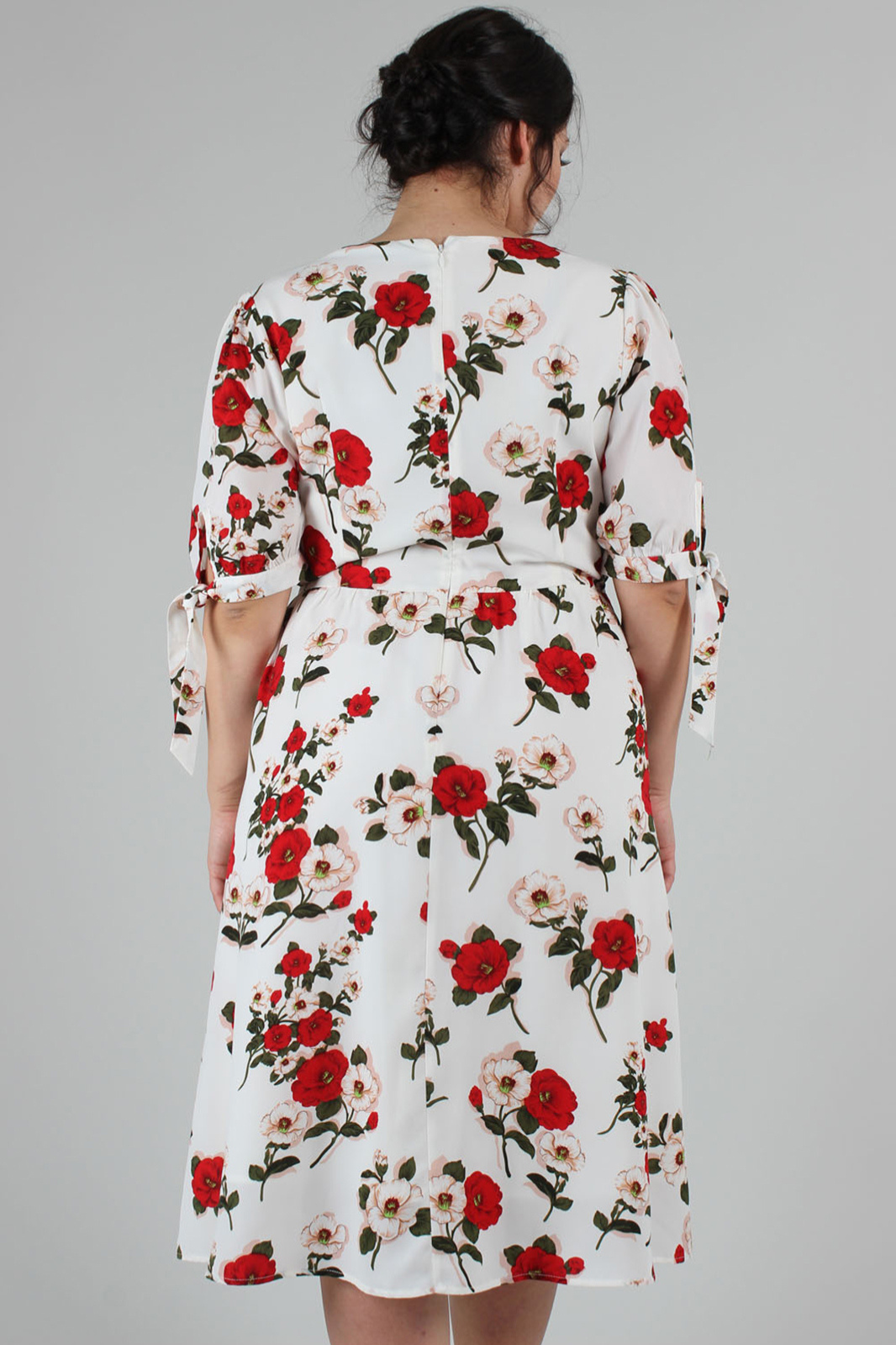 Curve Floral White Flare Dress