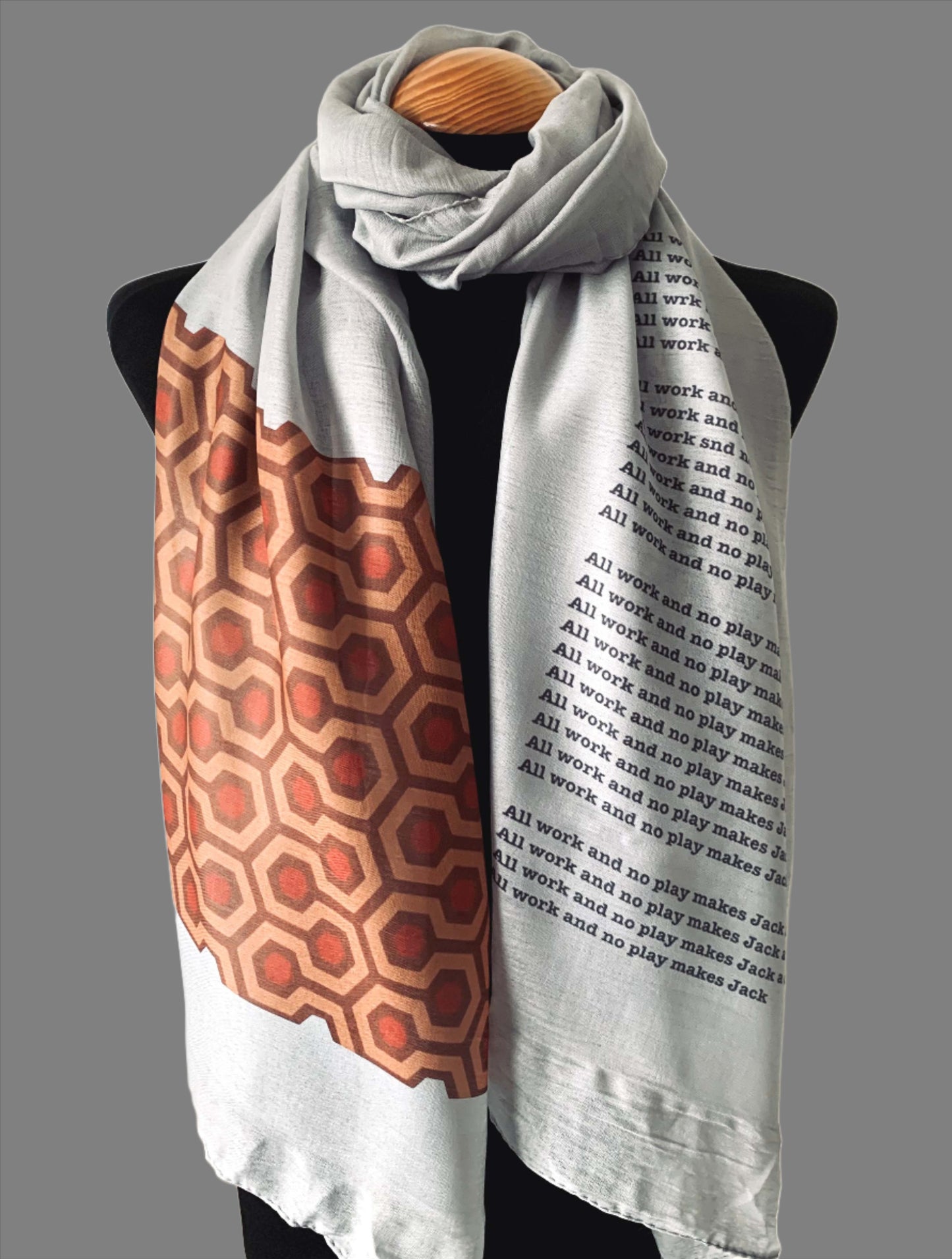 The Shining Overlook scarf. Cult Film scarf. The Shining gift.: Beige