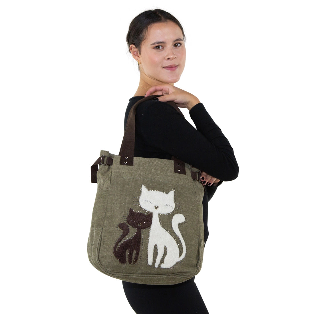 Canvas Cat Tote Bag