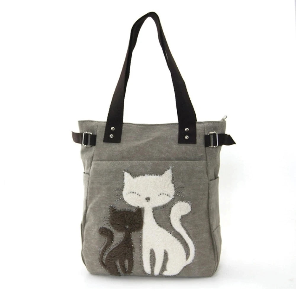 Canvas Cat Tote Bag