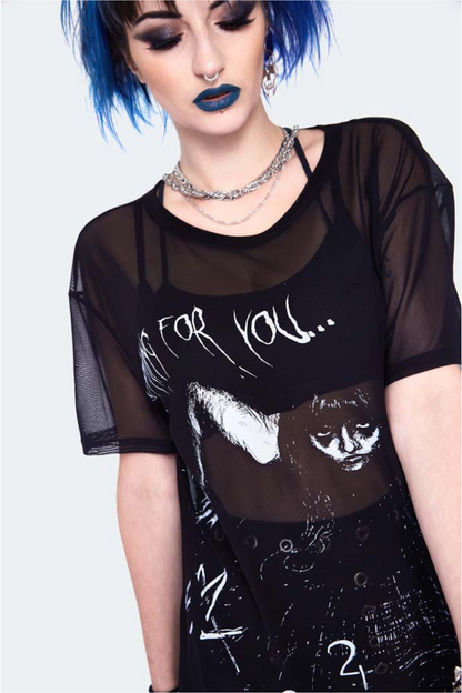 Coming For You Longline Mesh Top