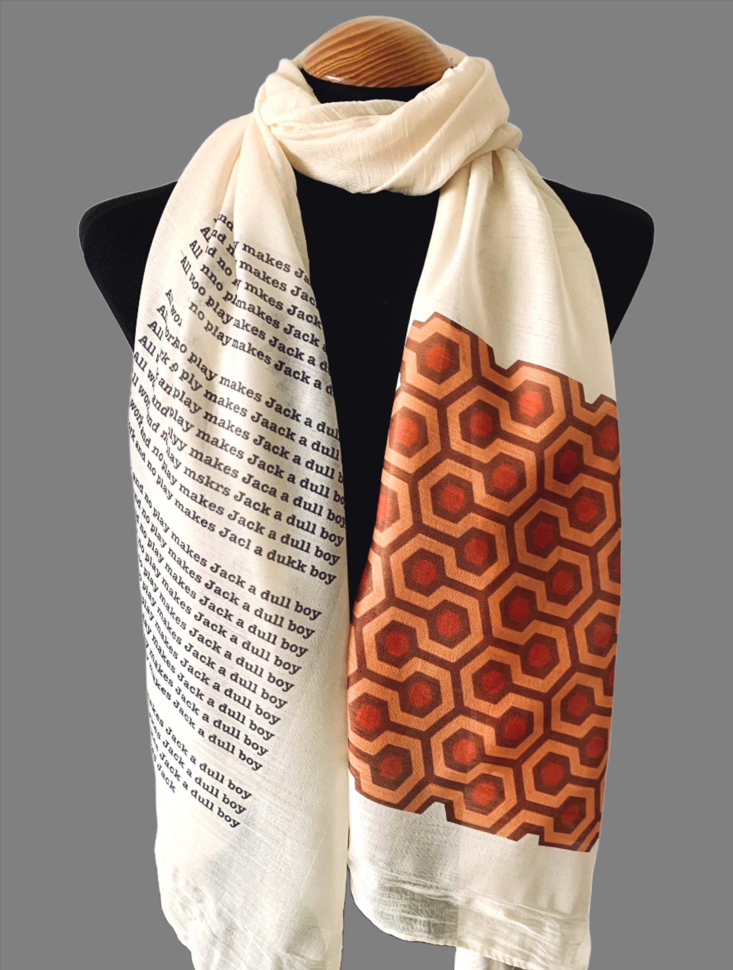 The Shining Overlook scarf. Cult Film scarf. The Shining gift.: Beige