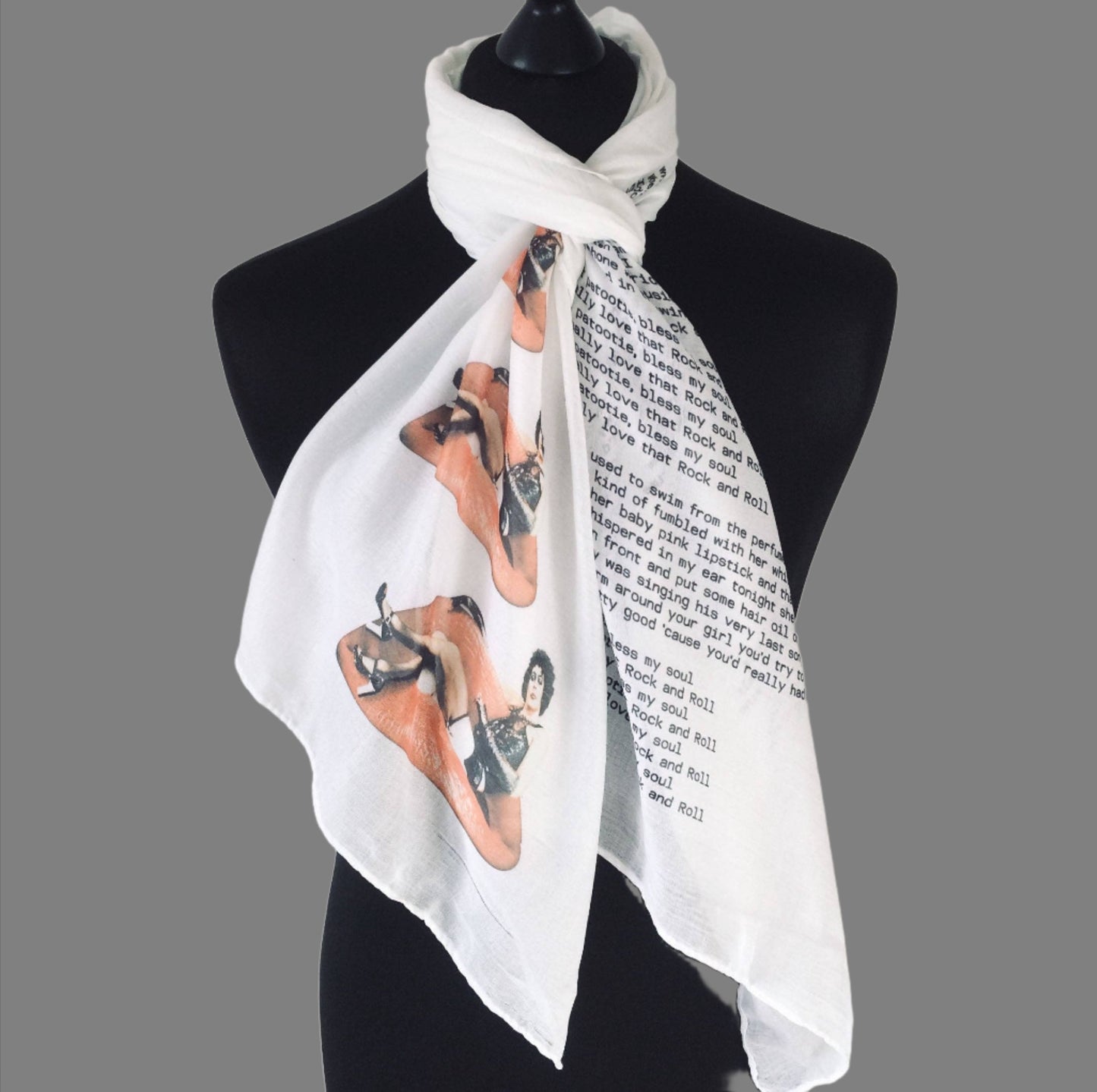 The Rocky Horror Picture Show Dr Frank N Furter scarf. Cult Film scarf. The Rocky Horror gift.