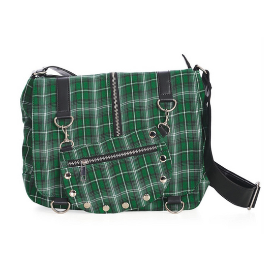 Green Tartan Messenger Bag