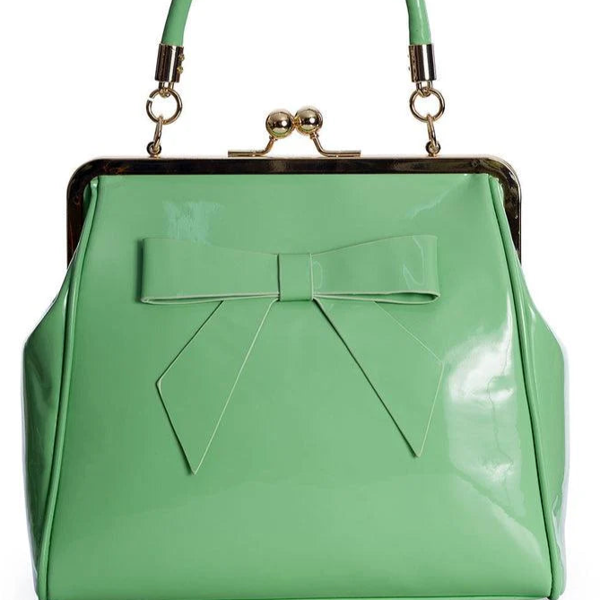 Pale Green Patent Bow Bag