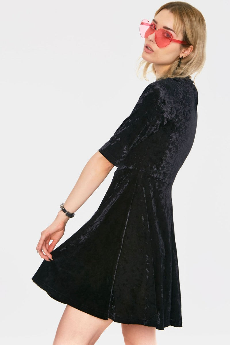 Heartless Black Velvet Dress