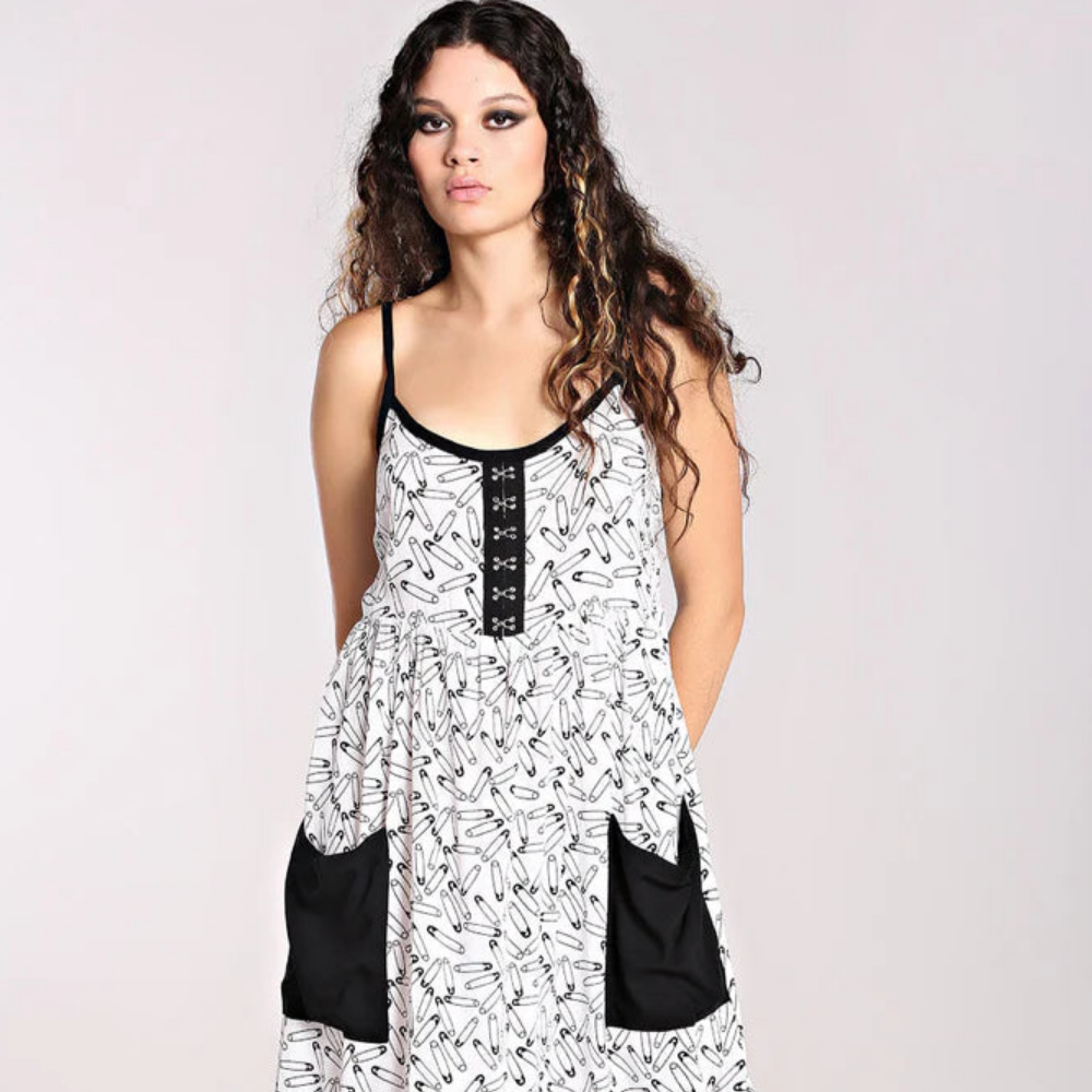 Safety Pin Dress - White